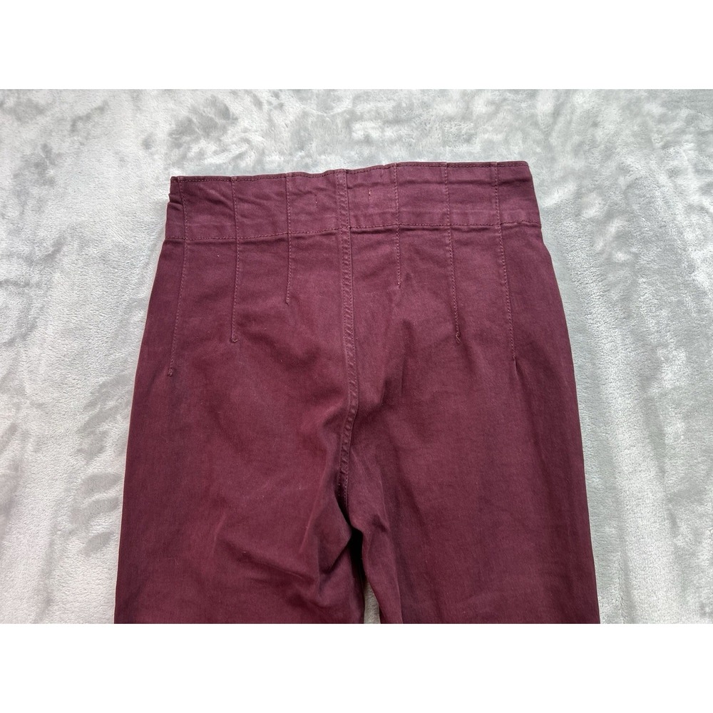 Forever 21 Womens Jeans Sz 28 Burgundy Pocketless Flare High Rise Stretch Boho - Picture 4 of 12